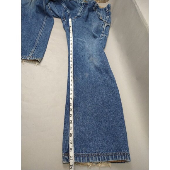 Duluth Trading Distressed Denim Workwear Jeans Men's Size 38x34 100% Cotton - Picture 4 of 11